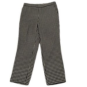 Old Navy Pull On Pants Houndstooth Elastic Waist Womens Size 6 Black White Work